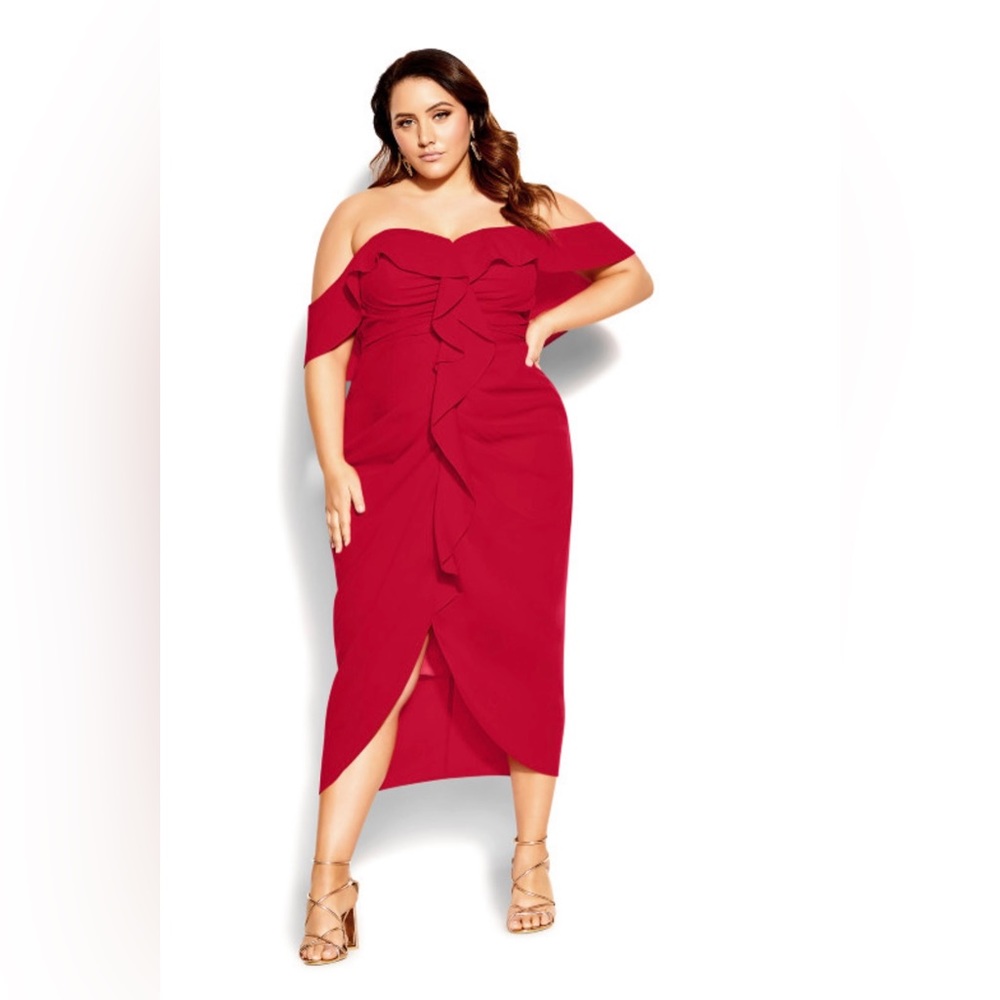 City Chic Va Va Voom Scarlet dress size L/20
